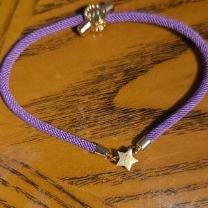 Chic Purple Bracelet with Gold Star Charm